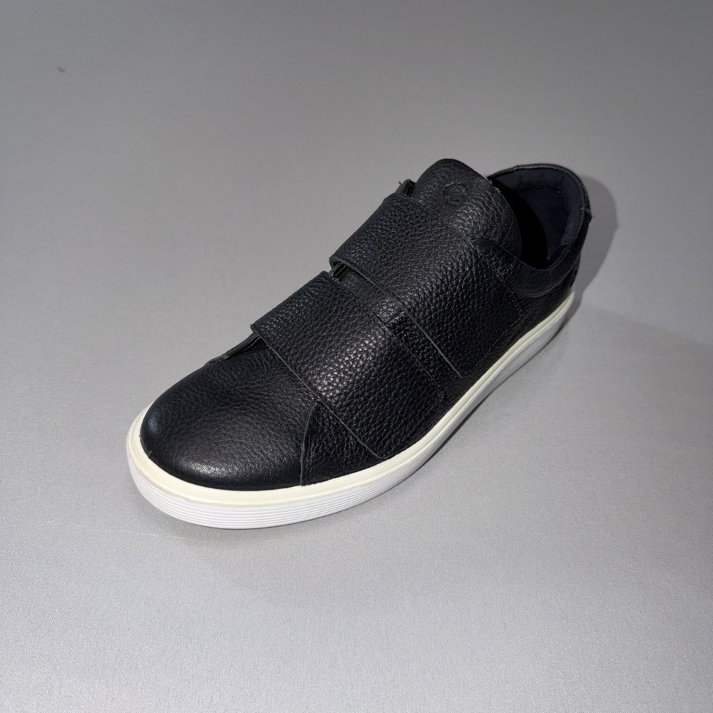 ECCO Soft 60 Premium Black Pebbled Leather 2-Strap Sneakers Womens US 8-8.5